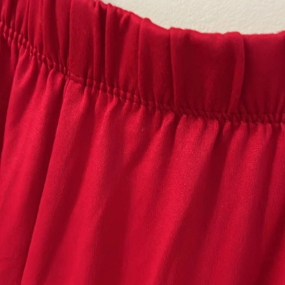 KATE SPADE Red Elasticized Waist Wide Straight Leg Pants NWT